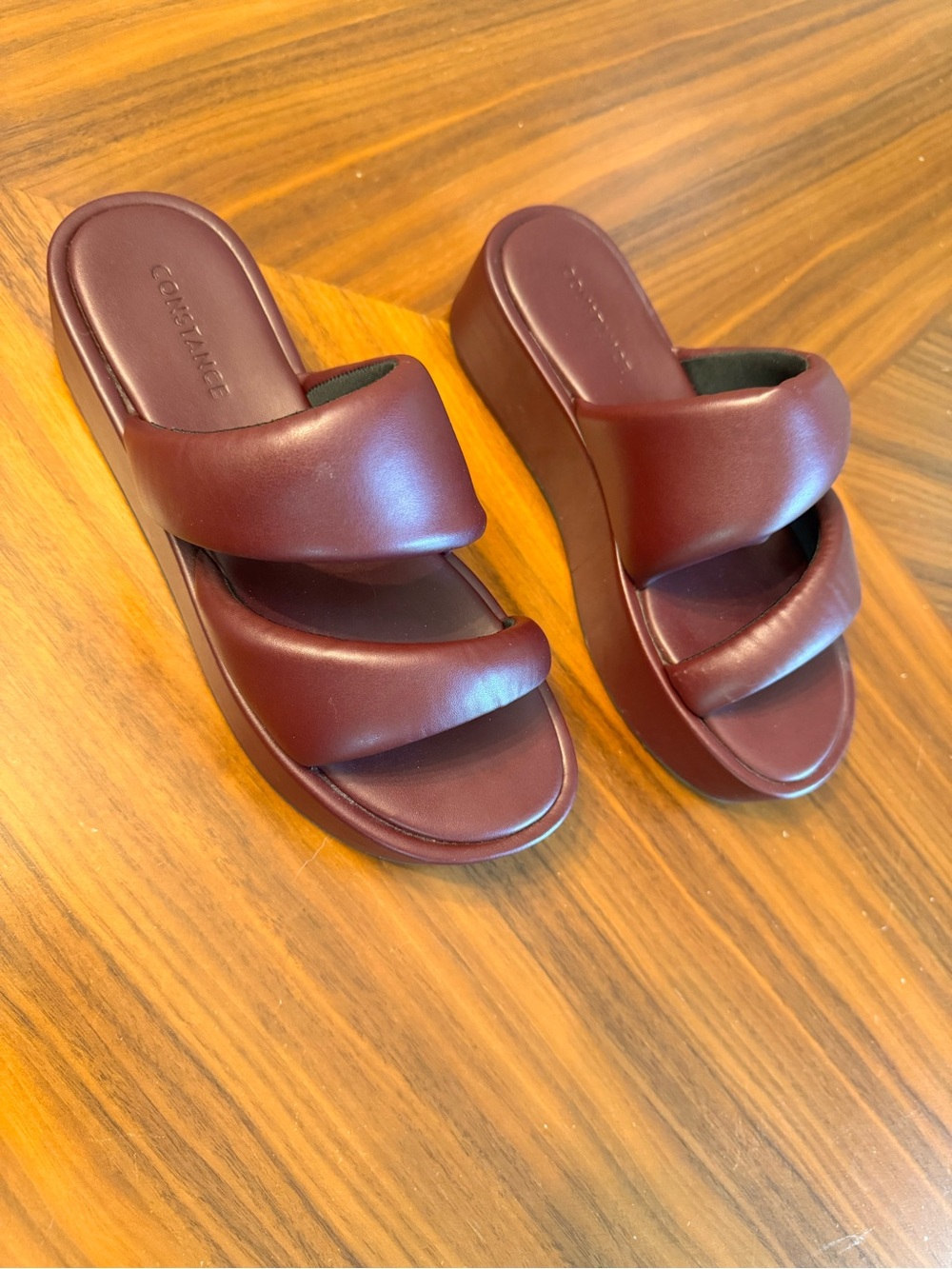 Constance Burgundy Padded Platform Slide Sandals Women’s US 9 - Picture 4 of 10